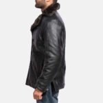 Furcliff Black Leather Coat - Image 6