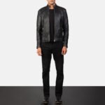 Adornica Black Leather Biker Jacket - Image 4