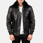 Airin G-1 Black Leather Bomber Jacket - Image 4