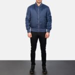 Zack Blue Bomber Jacket - Image 2
