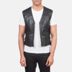 Brandon Black Leather Vest - Image 6