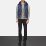 Fuston Blue Hooded Puffer Vest - Image 3