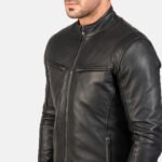 Ionic Black Leather Jacket - Image 3