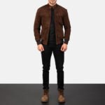 Sven Mocha Suede Bomber Jacket - Image 4