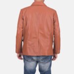 James Tan Brown Leather Blazer - Image 3