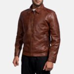 Inferno Brown Leather Jacket For Men - Image 2
