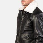 Airin G-1 Black Leather Bomber Jacket - Image 5