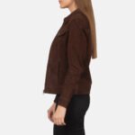 Suzy Mocha Suede Trucker Jacket - Image 6