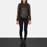 Westa A-2 Brown Leather Bomber Jacket - Image 6