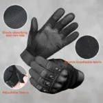 Shock Resistant Leather Biker Gloves - Image 2